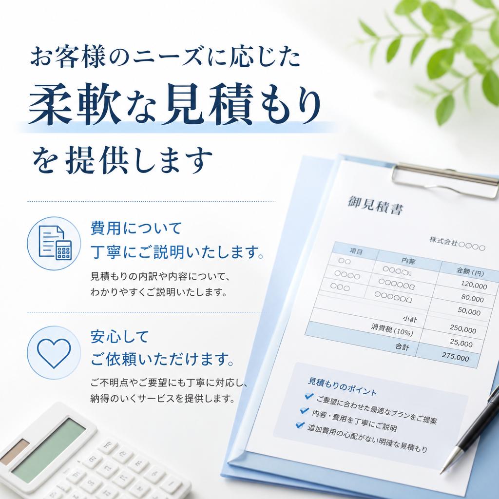 安心の明朗見積もり