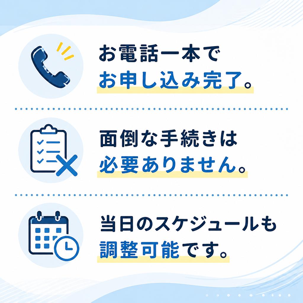 お手間いらずの簡単手続き
