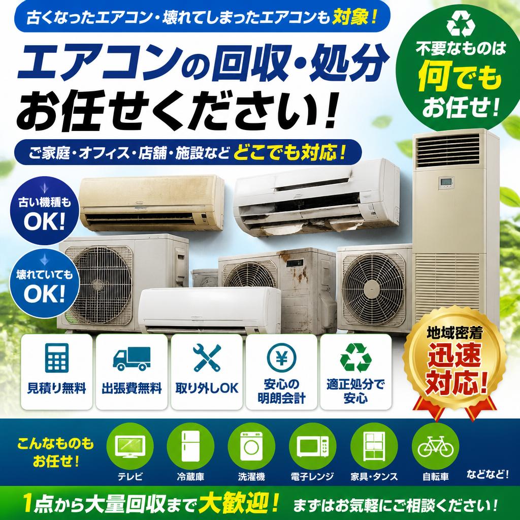 不要なエアコン、回収します