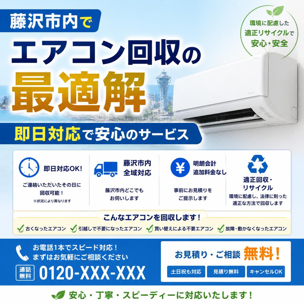 藤沢市内でエアコン回収の最適解、即日対応で安心のサービス
