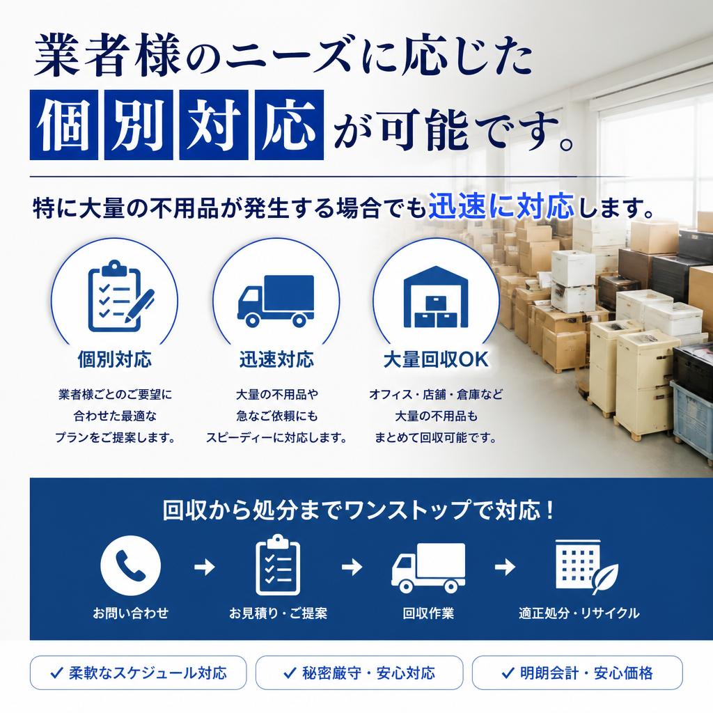 業者向けの柔軟な対応