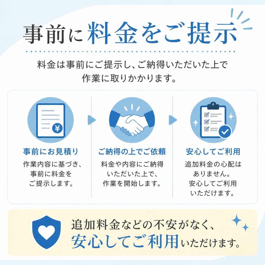 明朗な料金体系で安心