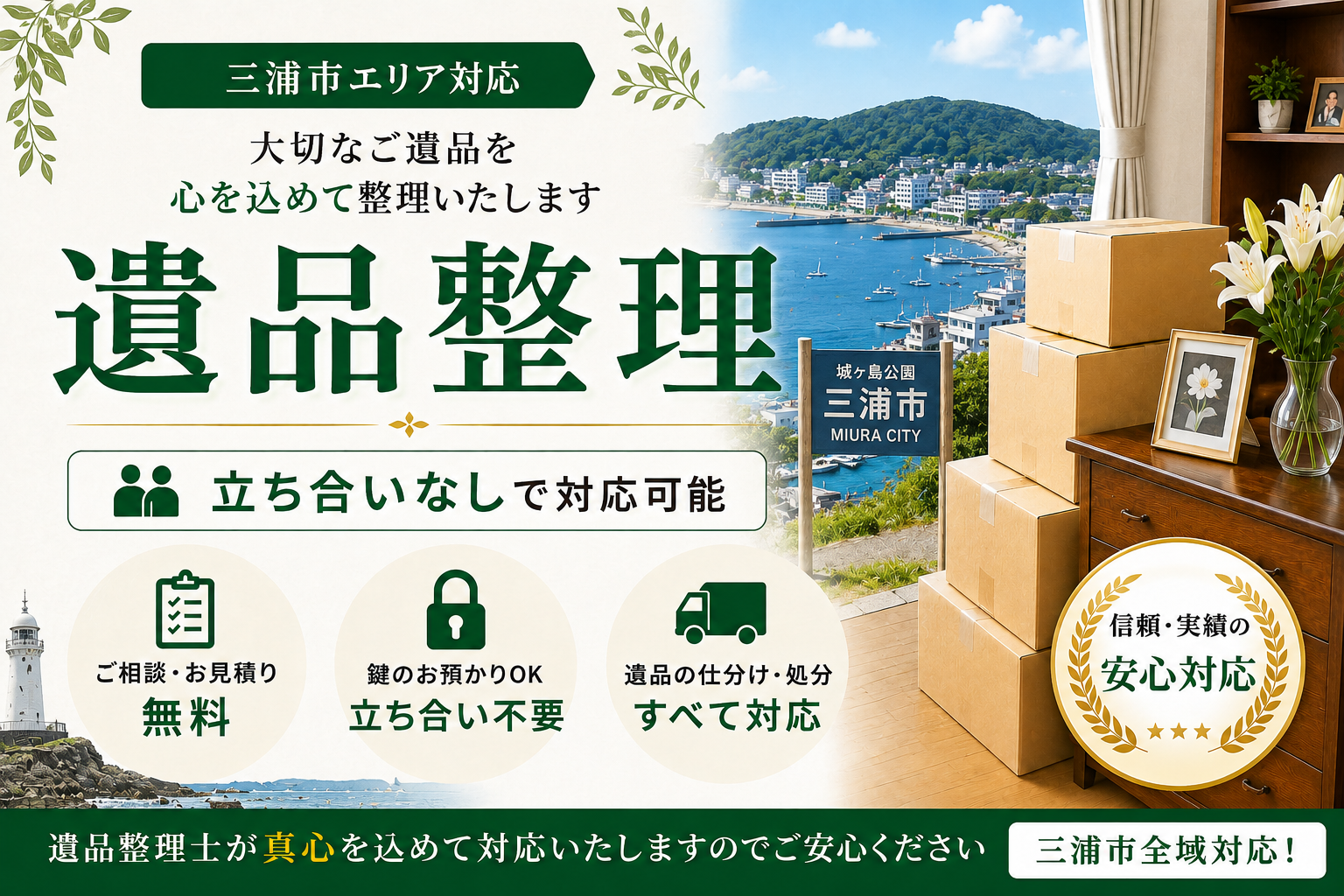 空き家の悩みを解消、三浦の立ち合い不要サービスで安心を